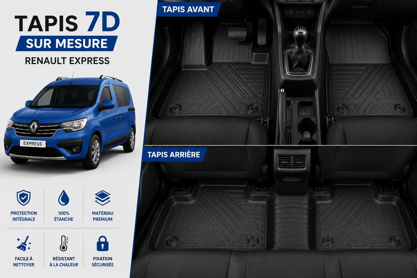 Tapis de voiture 7D haute qualité design luxe et protection complète
