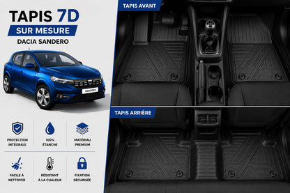 Tapis de voiture 7D haute qualité design luxe et protection complète