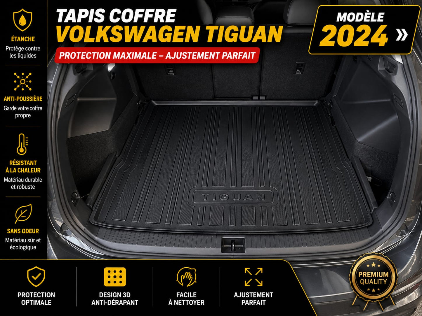Tapis de coffre sur mesure premium dorigine