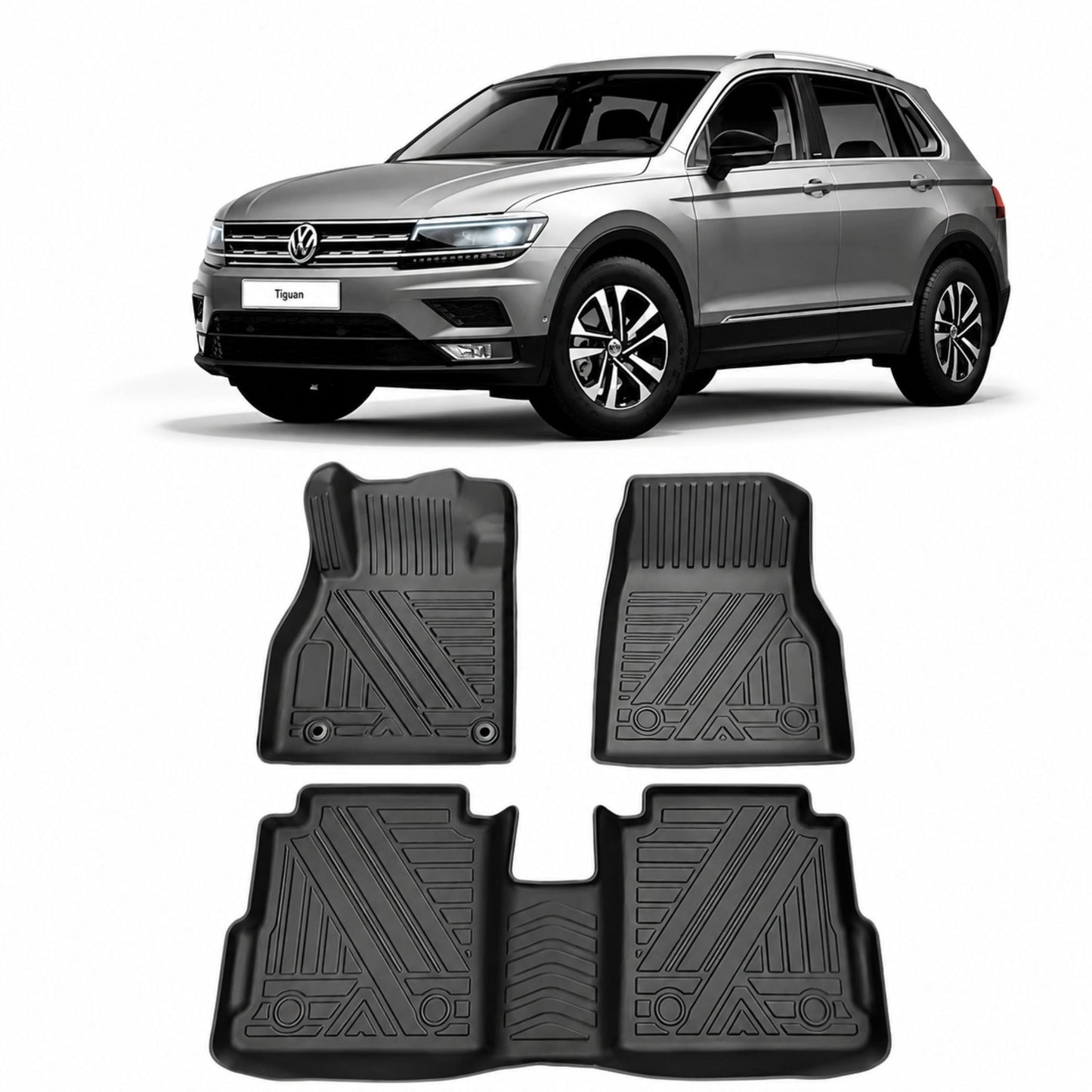 Tapis 7D voiture conducteur passager arrière - jeu complet sur mesure - Accessoire Taf