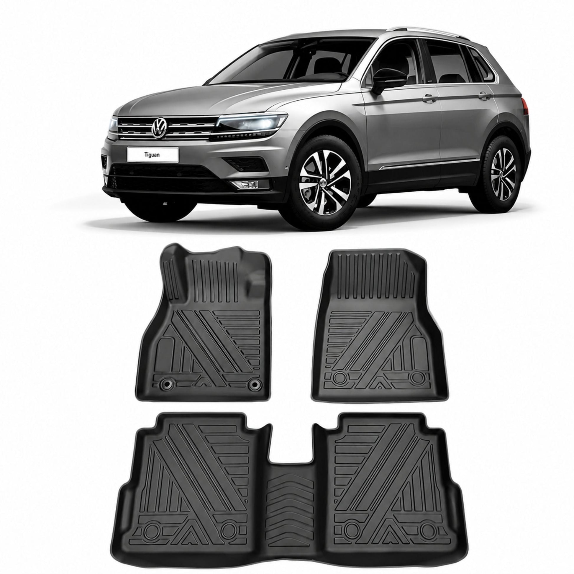 Tapis 7D voiture conducteur passager arrière - jeu complet sur mesure - Accessoire Taf