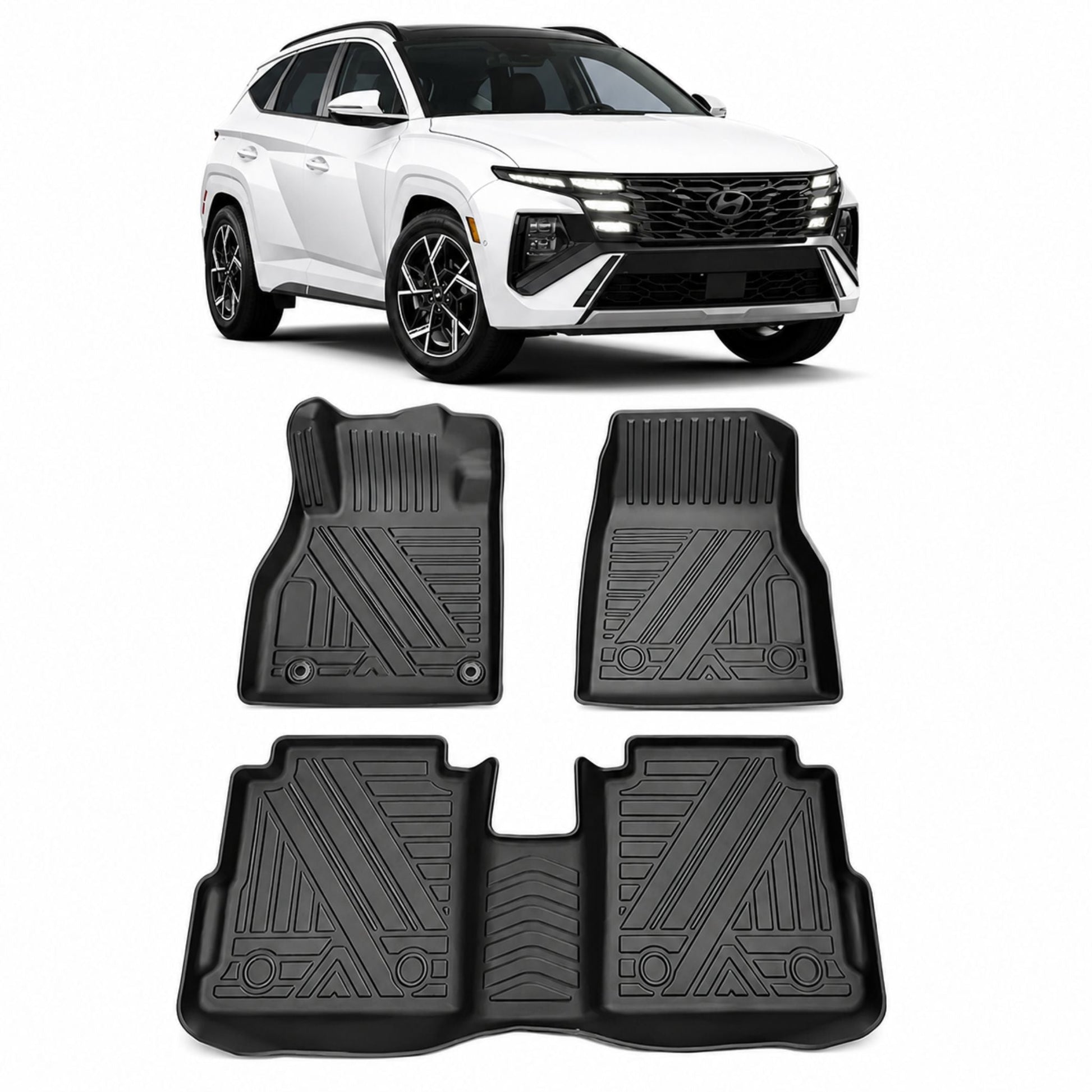 Tapis de sol 7D voiture qualité premium - matière robuste résistante - Accessoire Taf Maroc