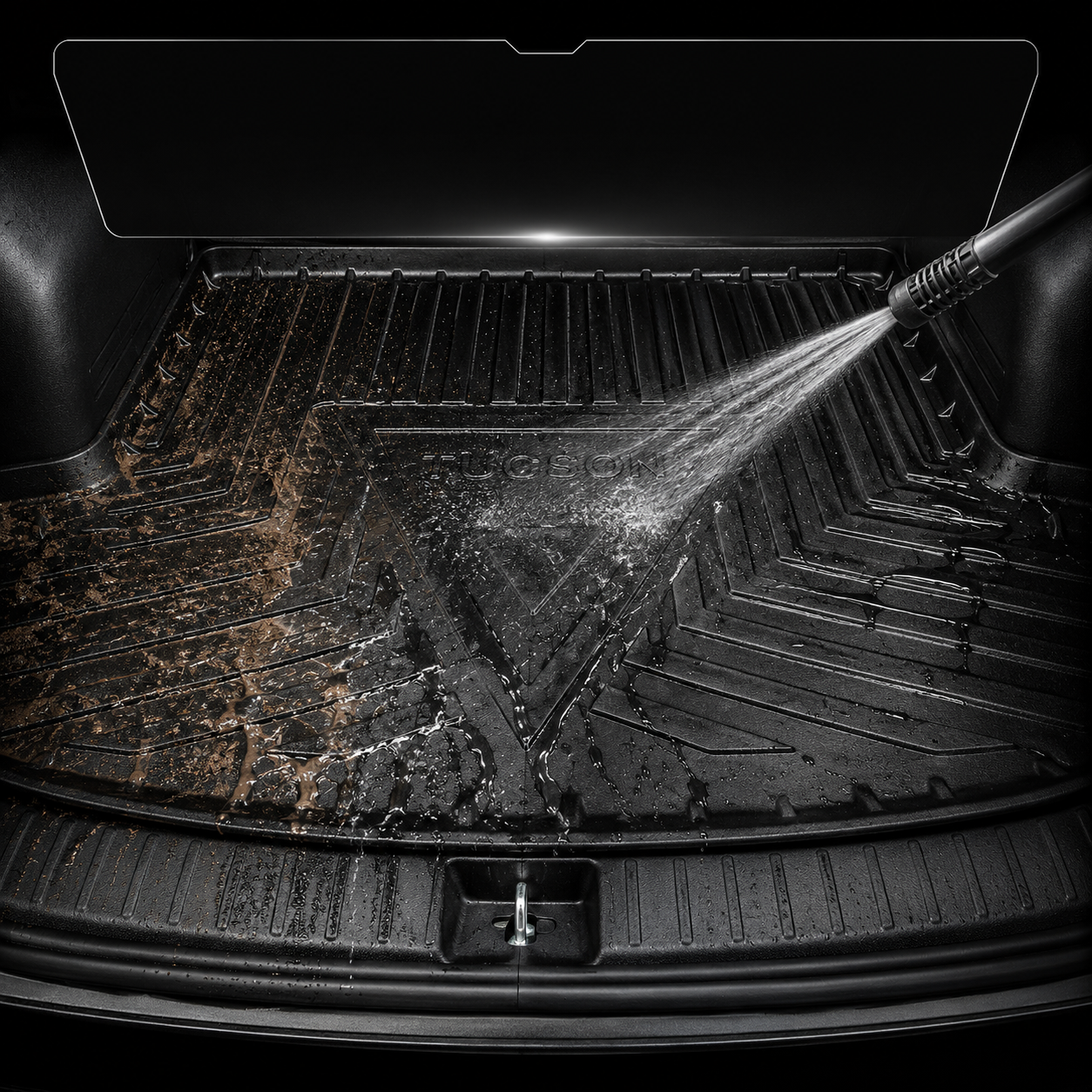 Tapis de coffre intérieur voiture luxe vue dessus - ajustement parfait sur mesure - Accessoire Taf Maroc