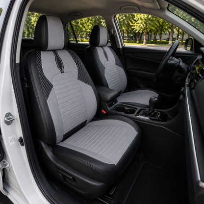 Caledo siège auto cuir gris perle motif hexagone - style moderne intérieur voiture - Accessoire Taf Maroc