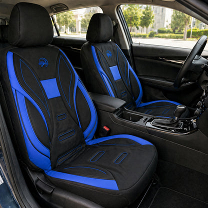 Housse siège voiture cuir bleu royal et noir - design sport premium - Accessoire Taf Maroc