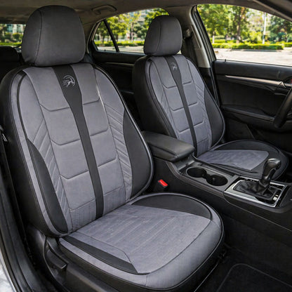Housse siège voiture cuir noir et rouge - finition sport détails premium - Accessoire Taf Maroc