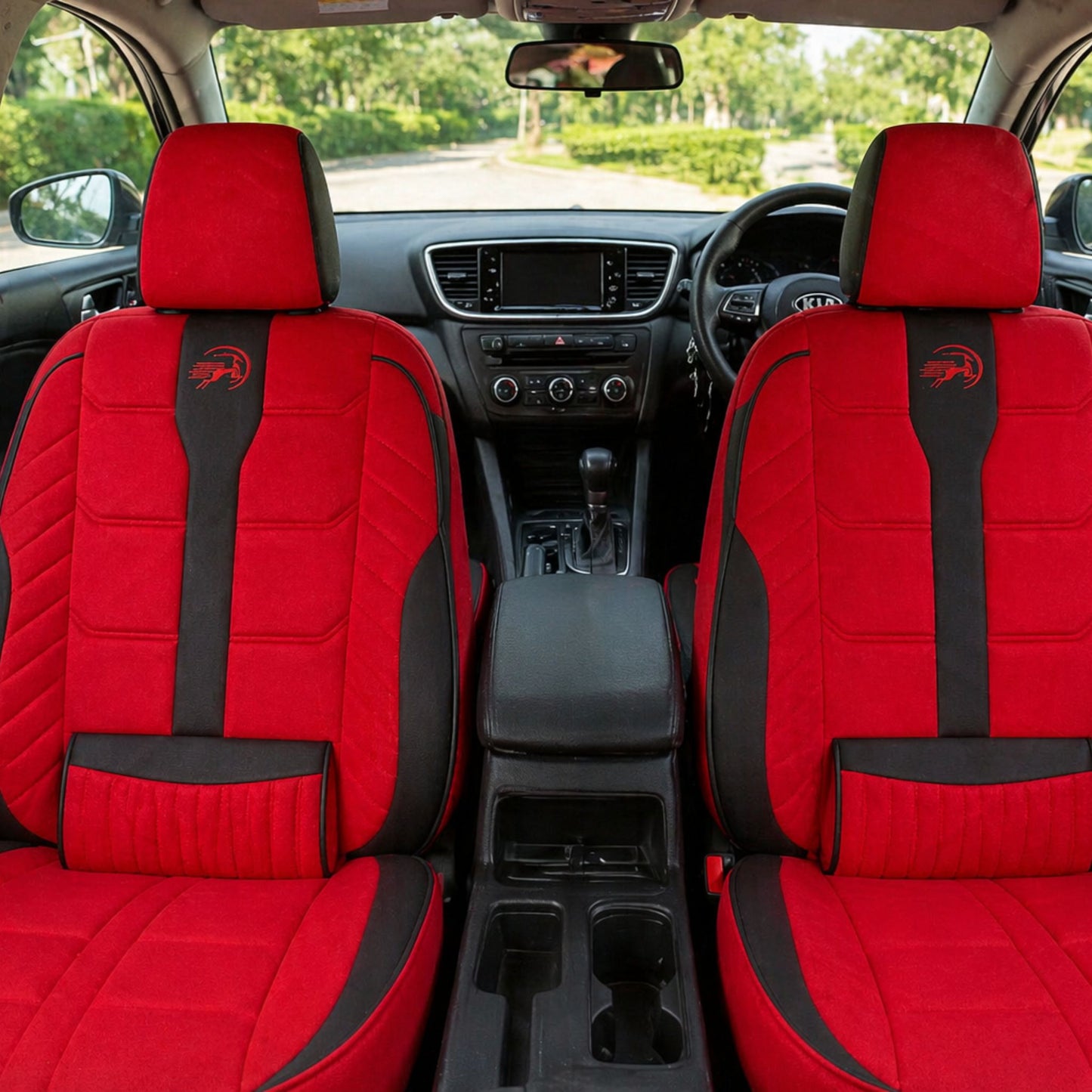 Housse siège auto sport cuir rouge - design racing performance - Accessoire Taf Maroc
